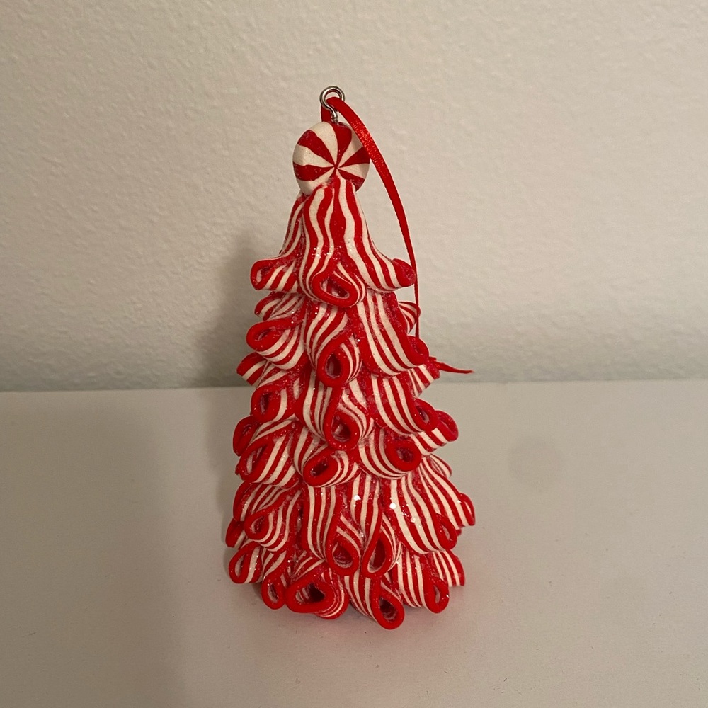 New Christmas Peppermint Candy Cane Striped Red White Tree Decor Ornaments